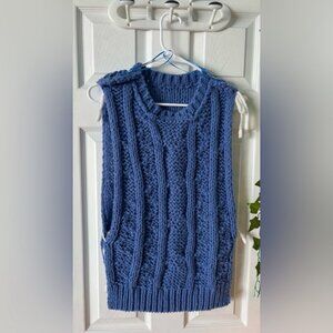 Blue Blush Women's Blue Cable Knit Sweater Vest - Originally Retailed at 50.00